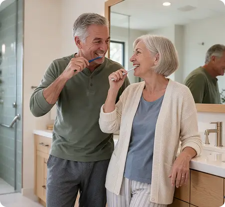 Couple reviewing remodeling plans at home